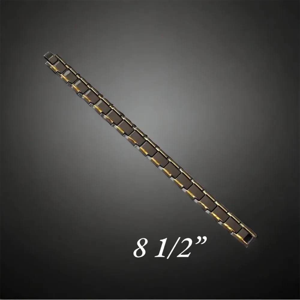 Men’s Stainless Steel l Bracelet l Silver/Gold l Black/Gold l Link Closure l New